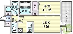 ADVANCE新大阪WESTGATE2 1LDKの間取図画像