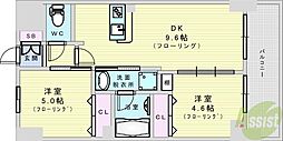 エステムコート新大阪Xザ・ゲート 2DKの間取図画像