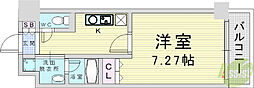 WillDo塚本 1Kの間取図画像
