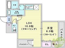 フジパレス野里 1LDKの間取図画像