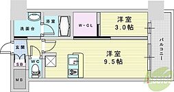 大阪市淀川区西宮原2丁目マンション 1LDKの間取図画像