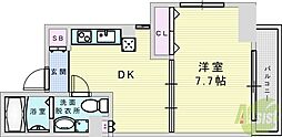 CRUM-1 1DKの間取図画像