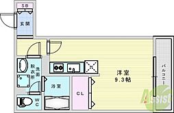エスポワールナイン ワンルームの間取図画像