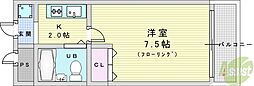 EPO北野レジデンス 1Kの間取図画像