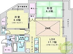 プレサンス新大阪ステーションフロント 2LDKの間取図画像