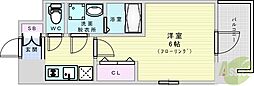 エスリードレジデンスオオサカウエスト 1Kの間取図画像