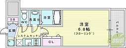 プレサン神崎川FINEBLESS 1Kの間取図画像
