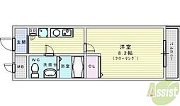 アーデン新大阪 1Kの間取図画像