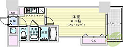 Luxe新大阪SOUTH 1Kの間取図画像