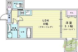 アッシュメゾン塚本2 1LDKの間取図画像