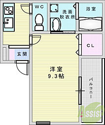 フジパレス下新庄駅東3番館 1Kの間取図画像