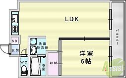 サン・ホワイティ豊里 1LDKの間取図画像