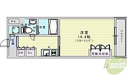 デュオン新大阪レジデンス 1Kの間取図画像