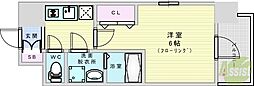 エスリードレジデンスオオサカウエスト 1Kの間取図画像