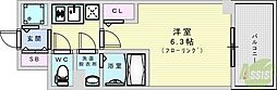 エスリードレジデンス大阪ウエストコート 1Kの間取図画像