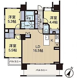 クレストフォルム横浜片倉町 3LDKの間取図画像