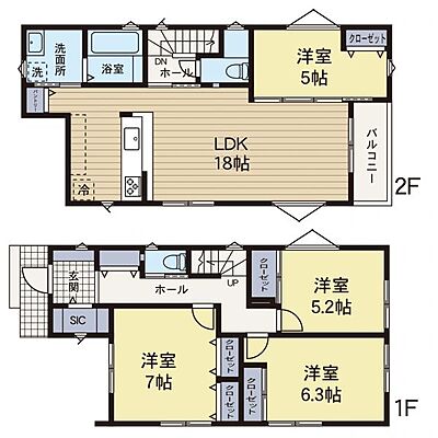 間取り 旭区上川井町 築後未入居戸建　Ｄ号棟