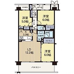 アリスガーデン横浜1番館 3LDKの間取図画像