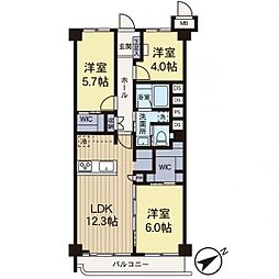 藤が丘ハウス 3LDKの間取図画像