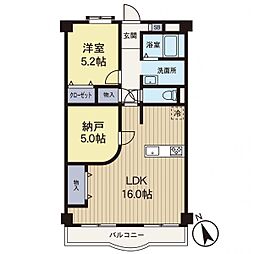 グリーンシティーあざみ野 1SLDKの間取図画像