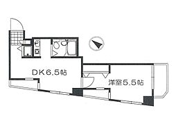 フローラ伊勢佐木 4階1DKの間取り