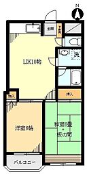 浅香コーポ 1階2LDKの間取り