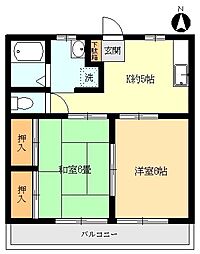 ホワイトシティー新井 2Kの間取図画像