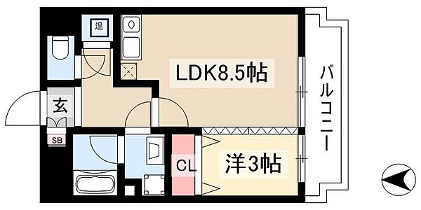 エポラール白壁 ｜愛知県名古屋市東区白壁3丁目(賃貸マンション1LDK・3階・33.84㎡)の写真 その2