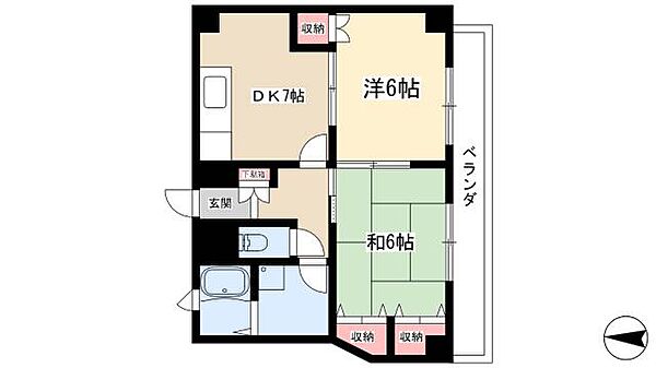 セントラルハイツ駒方 ｜愛知県名古屋市昭和区駒方町2丁目(賃貸マンション2DK・3階・42.92㎡)の写真 その2