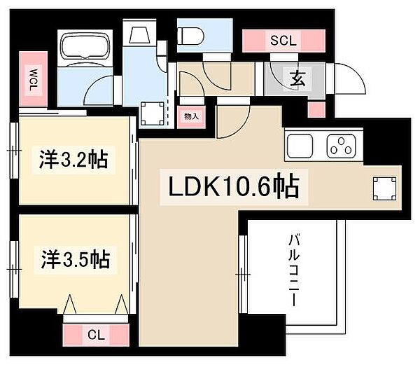 プレサンス　ロジェ　大須　白川公園 ｜愛知県名古屋市中区大須2丁目(賃貸マンション1LDK・6階・45.67㎡)の写真 その2