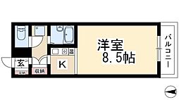 メゾンエステール 3階ワンルームの間取り