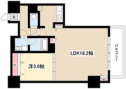 プレミアムコート葵 1LDKの間取図画像
