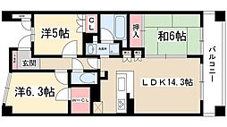 グランカーサ上前津 15階3LDKの間取り