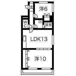アビタマルフク III 2階2LDKの間取り