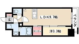 ハーモニーレジデンス名古屋今池 13階1LDKの間取り