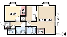 リバパレス鶴舞 5階1LDKの間取り