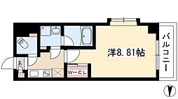 タウンライフ今池東 2階1Kの間取り