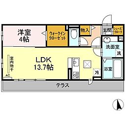 リマーニ池下 2階1LDKの間取り