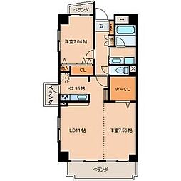 Primavera 4階2LDKの間取り