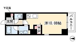 ルクール金山 5階ワンルームの間取り