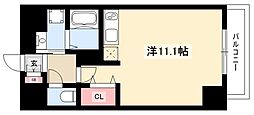 SHOKEN Residence名古屋今池 6階ワンルームの間取り