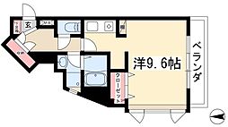 アブレスト原 10階ワンルームの間取り
