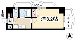 現代ハウス新栄 1Kの間取図画像