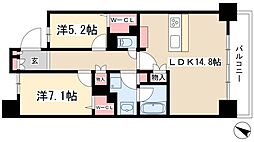 ロイヤルパークス千種 2LDKの間取図画像