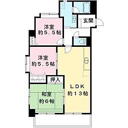 ルミネス原 4DKの間取図画像