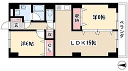 ビラ三秀 2LDKの間取図画像