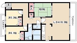 サクラ雪見レジデンス 3LDKの間取図画像