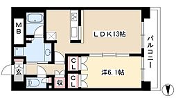 グラン・アベニュー名駅 1LDKの間取図画像