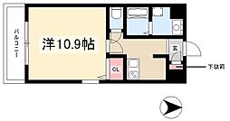 丹下キアーロ 1Kの間取図画像