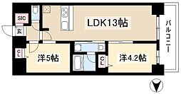 プレサンス丸の内フォート 2LDKの間取図画像